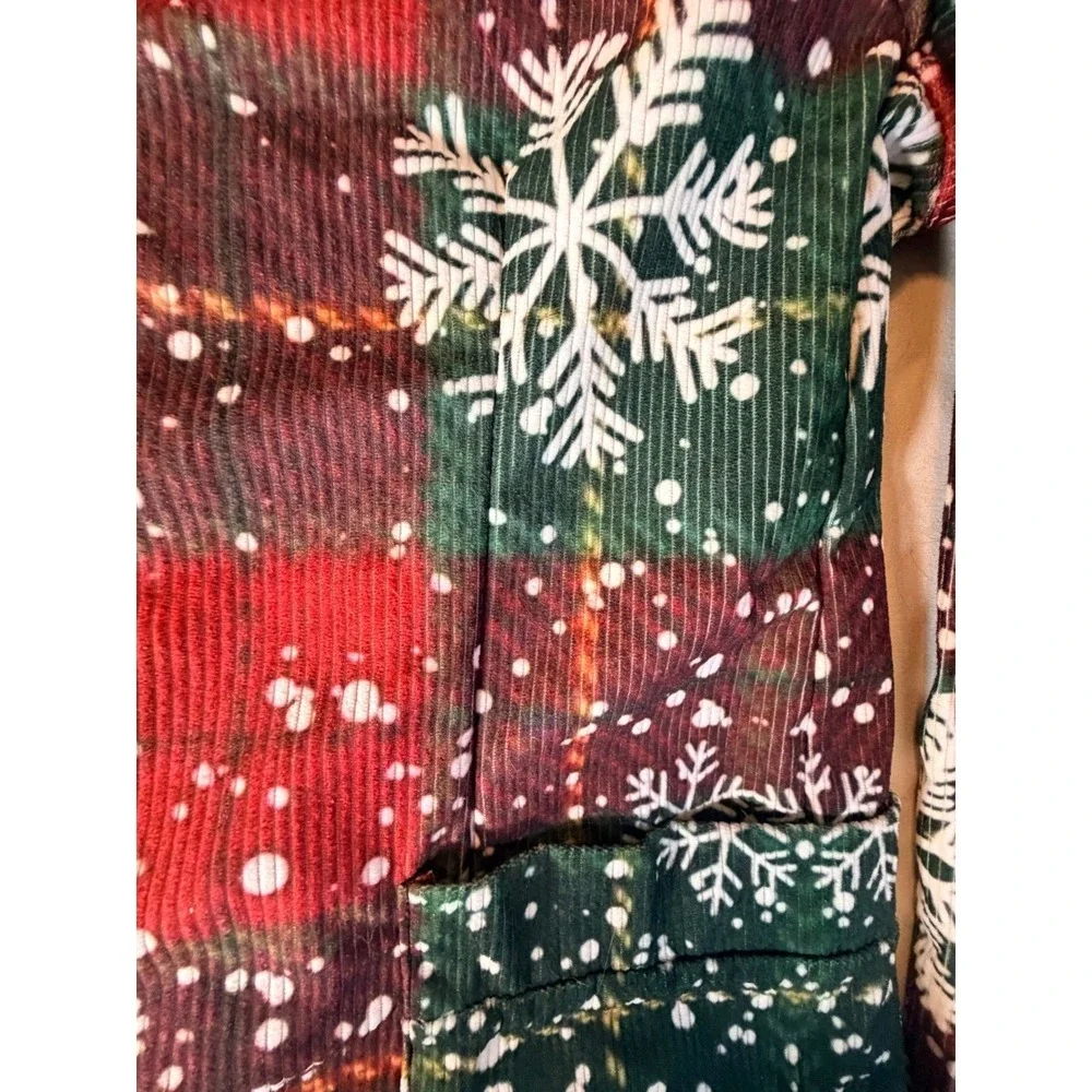 Mens Christmas Corduroy Blazer Jacket Red Green Plaid Snowflake Holiday 2XL